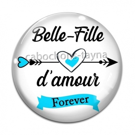 Cabochon Verre - belle fille d'amour forever