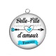 Pendentif Cabochon Argent - belle fille d'amour forever