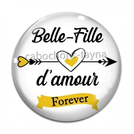 Cabochon Verre - belle fille d'amour forever