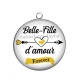 Pendentif Cabochon Argent - belle fille d'amour forever