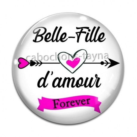 Cabochon Verre - belle fille d'amour forever
