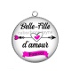 Pendentif Cabochon Argent - belle fille d'amour forever