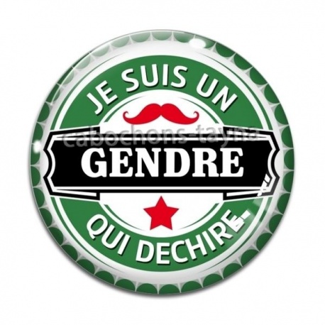 Cabochon Verre - je suis un gendre qui déchire