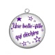 Pendentif Cabochon Argent - une belle fille qui déchire