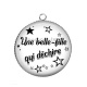 Pendentif Cabochon Argent - belle fille qui déchire