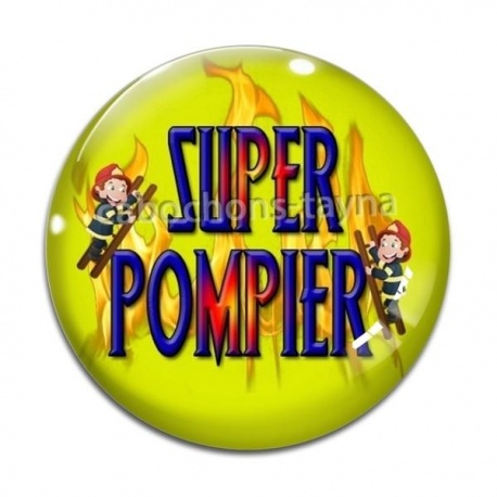 Cabochon Verre - super pompier