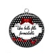 Pendentif Cabochon Argent - belle fille formidable