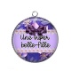 Pendentif Cabochon Argent - une super belle fille
