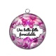 Pendentif Cabochon Argent - belle fille formidable