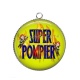 Pendentif Cabochon Argent - super pompier
