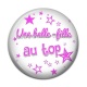 Cabochon Résine - une belle fille au top