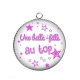 Pendentif Cabochon Argent - une belle fille au top