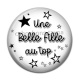 Cabochon Résine - une belle fille au top