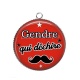 Pendentif Cabochon Argent - gendre qui déchire