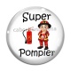 Cabochon Verre - super pompier