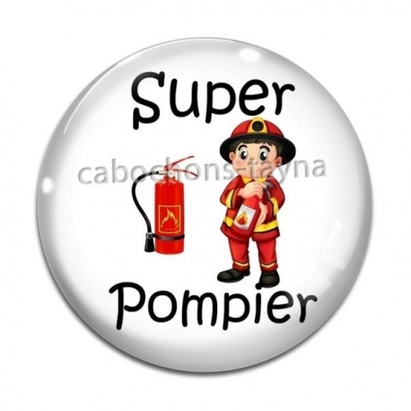 Cabochon Verre - super pompier