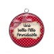Pendentif Cabochon Argent - une belle fille formidable