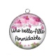 Pendentif Cabochon Argent - une belle fille formidable