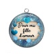 Pendentif Cabochon Argent - pour ma fille d'amour