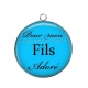 Pendentif Cabochon Argent - pour mon fils adoré