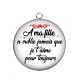 Pendentif Cabochon Argent - a ma fille