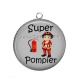 Pendentif Cabochon Argent - super pompier