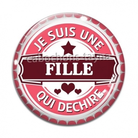 Cabochon Verre - je suis fille qui déchire