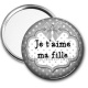 Miroir de poche - je t'aime ma fille