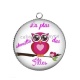 Pendentif Cabochon Argent - la plus chouette des filles