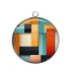 Pendentif Cabochon Argent - fond abstrait