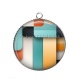 Pendentif Cabochon Argent - fond abstrait