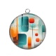 Pendentif Cabochon Argent - fond abstrait