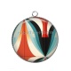 Pendentif Cabochon Argent - fond abstrait