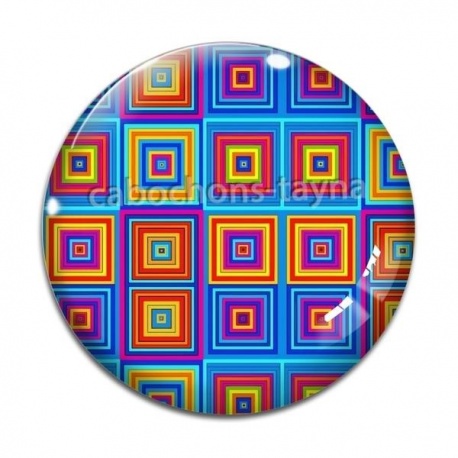 Cabochon Verre - fond carreaux