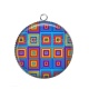 Pendentif Cabochon Argent - fond carreaux