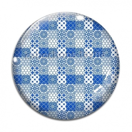 Cabochon Verre - fond carrelage