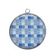 Pendentif Cabochon Argent - fond carrelage