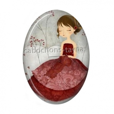 Cabochon Résine Ovale - petite fille ovale