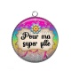 Pendentif Cabochon Argent - pour ma super fille