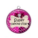 Pendentif Cabochon Argent - super petite fille