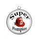 Pendentif Cabochon Argent - super pompier