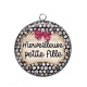 Pendentif Cabochon Argent - merveilleuse petite fille