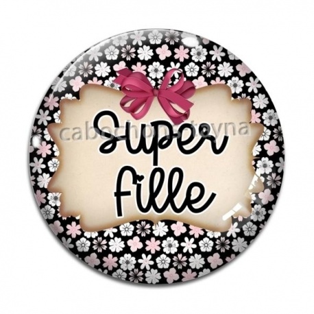 Cabochon Verre - super fille