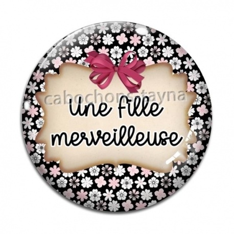 Cabochon Verre - une fille merveilleuse