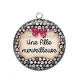 Pendentif Cabochon Argent - une fille merveilleuse