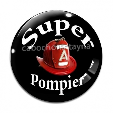 Cabochon Verre - super pompier