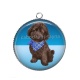 Pendentif Cabochon Argent - chien