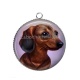 Pendentif Cabochon Argent - chien