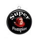 Pendentif Cabochon Argent - super pompier