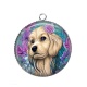 Pendentif Cabochon Argent - chien